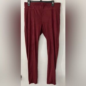 Seven 7 Faux Suede Pull On Burgundy Leggings Size Large